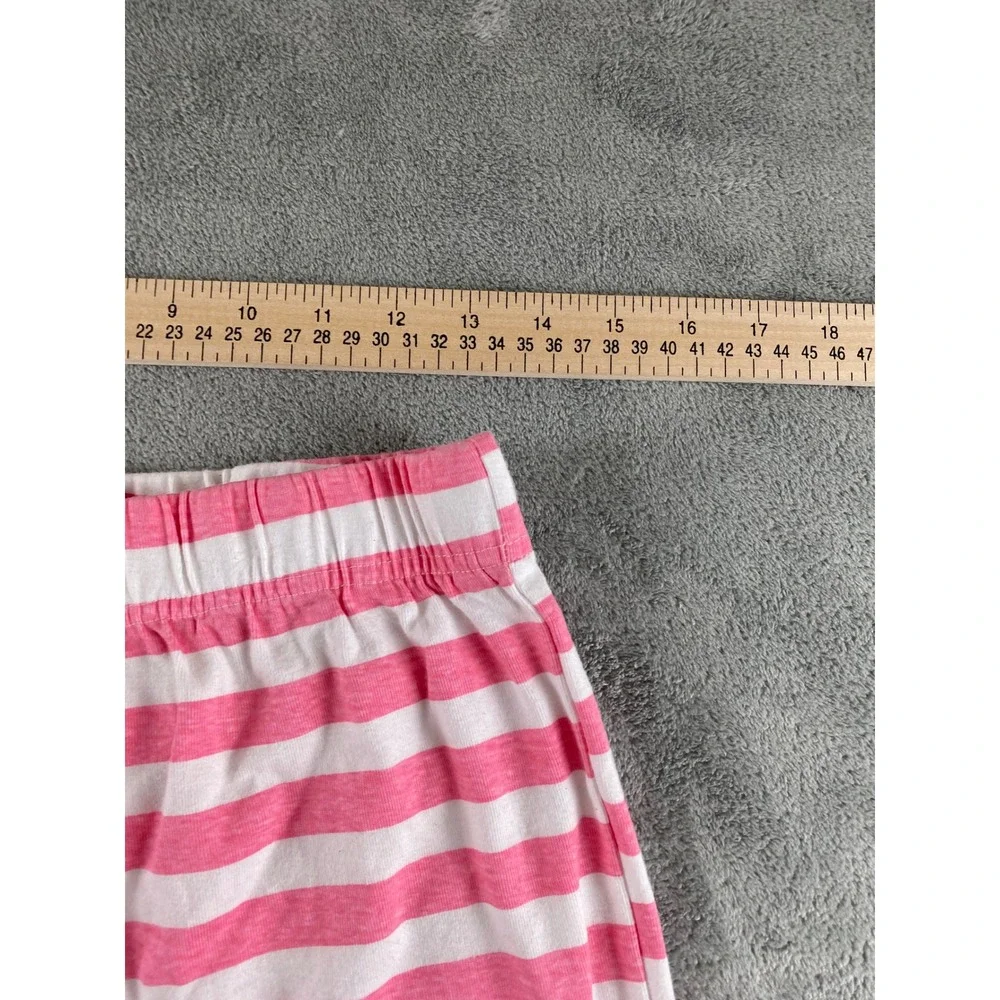 Care Bears Kids‎ Pajama Pants Pink White Striped Cotton Lounge Bottoms Large L/G